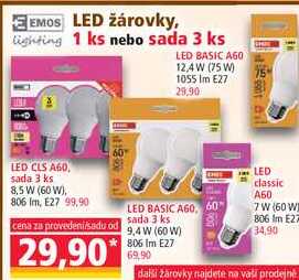 LED žárovky, 1 ks nebo sada 3 ks