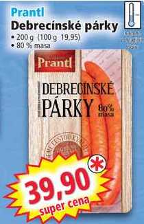 Prantl Debrecínské párky, 200 g