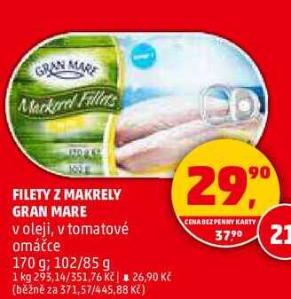 FILETY Z MAKRELY GRAN MARE, 170 g