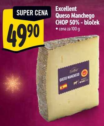 Excellent Queso Manchego CHOP 50% - bloček, cena za 100 g