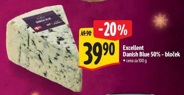 Excellent Danish Blue 50% - bloček, cena za 100 g