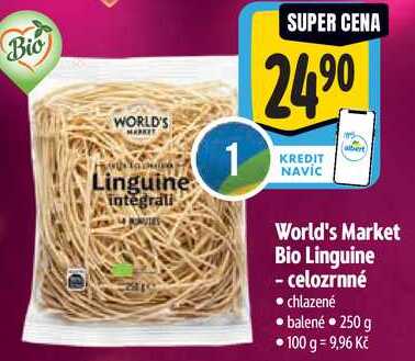 World's Market Bio Linguine - celozrnné, 250 g