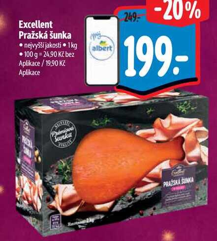 Excellent Pražská šunka, 1 kg