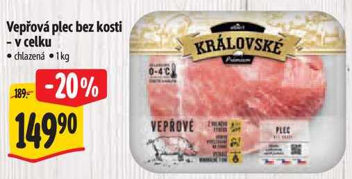 Vepřová plec bez kosti - v celku, 1 kg