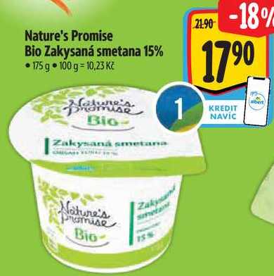 Nature's Promise Bio Zakysaná smetana 15%, 175 g