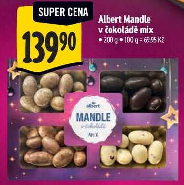 Albert Mandle v čokoládě mix, 200 g
