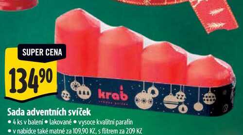 Sada adventních svíček, 4 ks