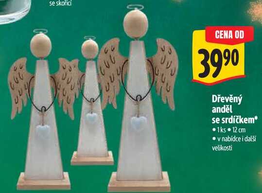 Dřevěný anděl se srdíčkem