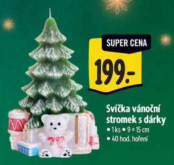 Svíčka vánoční stromek s dárky