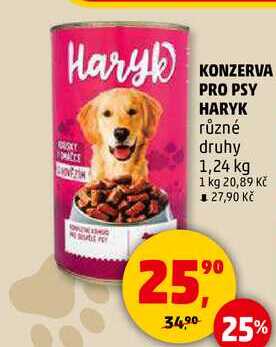 KONZERVA PRO PSY HARYK, 1,24 kg