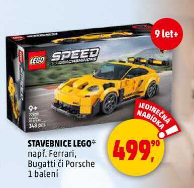STAVEBNICE LEGO Ferrari, Bugatti či Porsche, 1 balení 