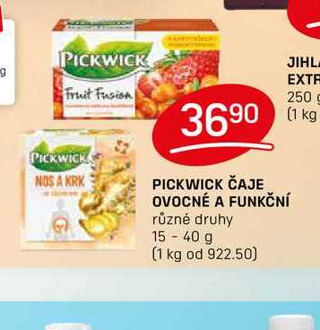 PICKWICK ČAJE OVOCNÉ A FUNKČNÍ různé druhy 15-40 g