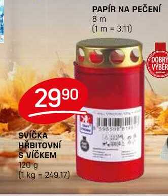 SVÍČKA HŘBITOVNÍ S VÍČKEM 120 g 