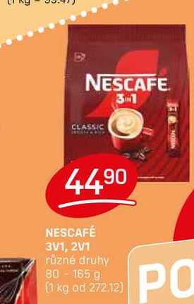 NESCAFÉ 3V1, 2V1 různé druhy 80 - 165 g