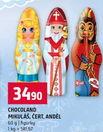 CHOCOLAND MIKULÁŠ, ČERT, ANDĚL 60 g