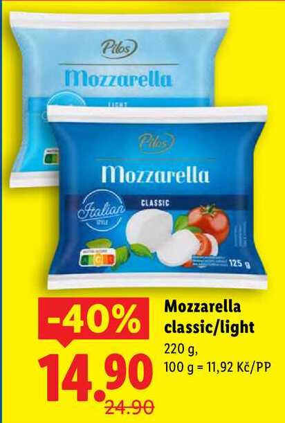 Mozzarella classic/light, 220 g