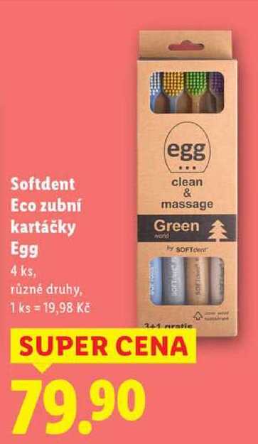 Softdent Eco zubní kartáčky Egg, 4 ks