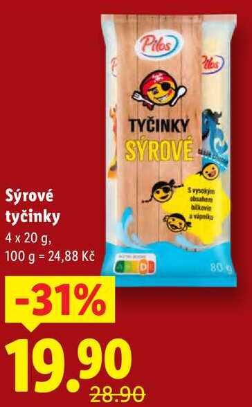 Sýrové tyčinky, 4x 20 g