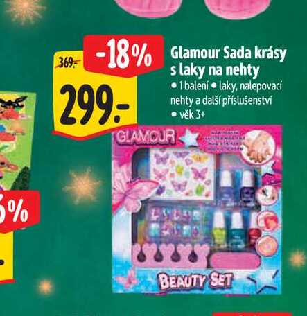   Glamour Sada krásy  s laky na nehty 1 balení  