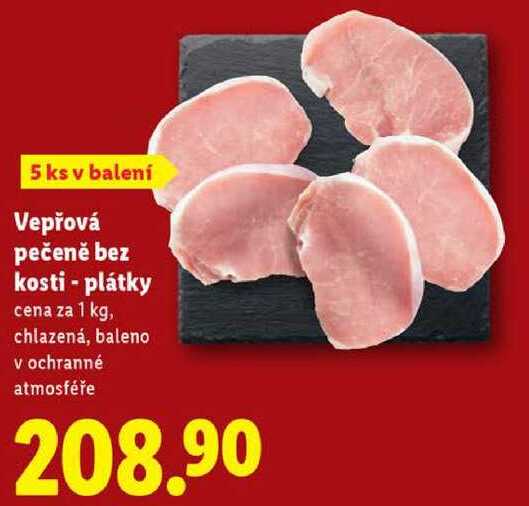 Vepřová pečeně bez kosti - plátky, cena za 1 kg