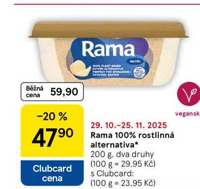 Rama 100% rostlinná alternativa, 200 g