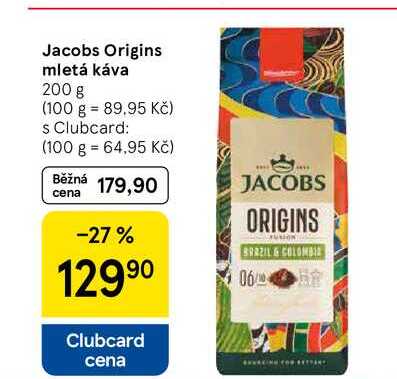 Jacobs Origins mletá káva, 200 g