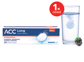 ACC® LONG 600 mg, 20 šumivých tablet Léčí vlhký kašel.