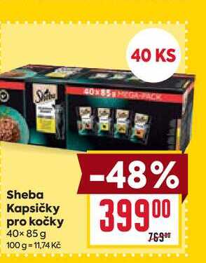 Sheba Kapsičky pro kočky 40x85 g