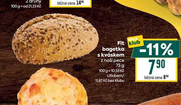 Fit bagetka s kváskem z naší pece 75 g