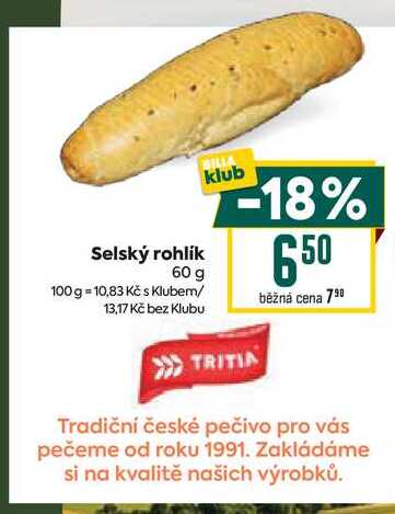 Selský rohlík 60 g
