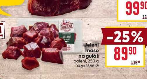 Jeleni maso na guláš balení, 250 g