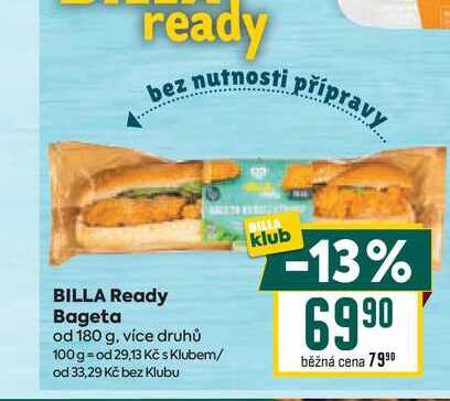 BILLA Ready Bageta od 180 g