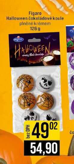 Figaro Halloween čokoládové koule plněné krémem 126 g