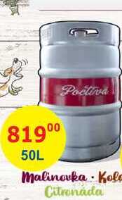 Poděbradka Poctivá Malinovka 50l sud