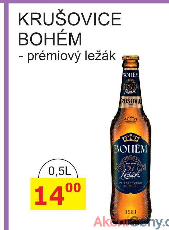 KRUŠOVICE BOHÉM - prémiový ležák 0,5l