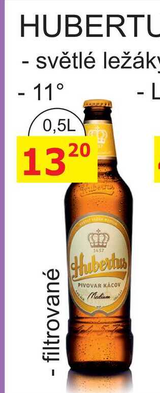 Hubertus světlý ležák 11° 0,5l