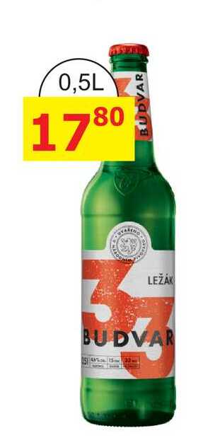 BUDVAR 33 ležák 0,5l