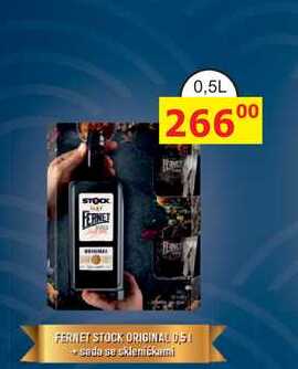 FERNET STOCK ORIGINAL 0,5l Sada se skleničkami 