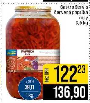 Gastro Servis červená paprika řezy 3,5 kg 