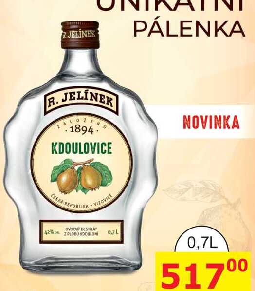 R.JELÍNEK PÁLENKA KDOULOVICE 0,7l