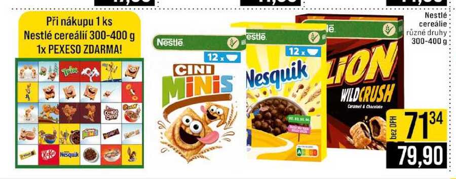 Nestlé cereálie 300 - 400 g