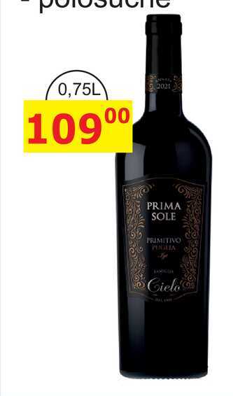 PRIMA SOLE PRIMITIVO CIELO 0,75L