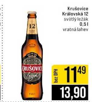 Krušovice Královská 12 světlý ležák 0,5 l