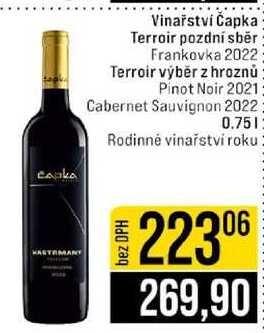Vinařství Čapka Terroir víno 0,75 l
