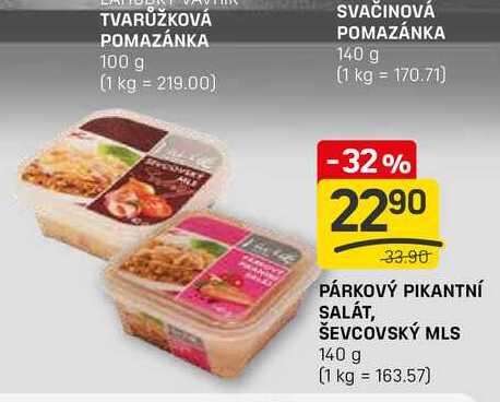 PÁRKOVÝ PIKANTNÍ SALÁT, ŠEVCOVSKÝ MLS 140 g