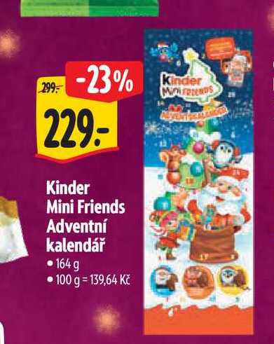 Kinder Mini Friends Adventní kalendář 164 g