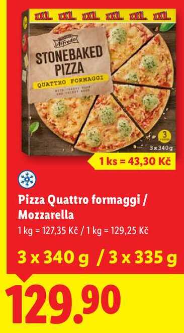 Pizza Quattro formaggi/Mozzarella , 3x 340 g/3x 335 g
