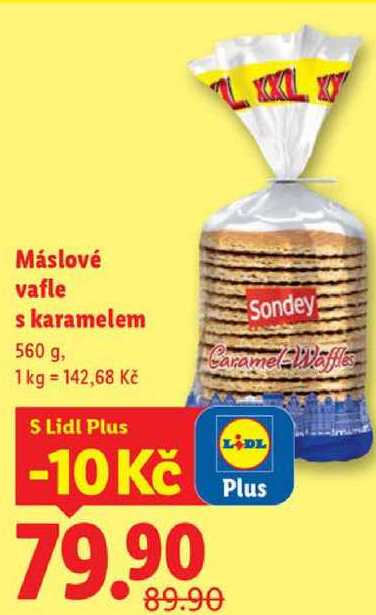 Máslové vafle s karamelem, 560 g