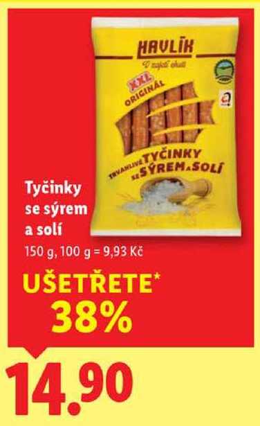 Tyčinky se sýrem a solí, 150 g