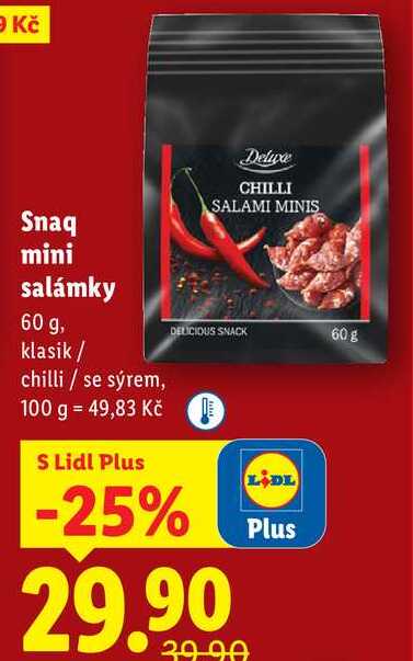 Snaq mini salámky, 60 g